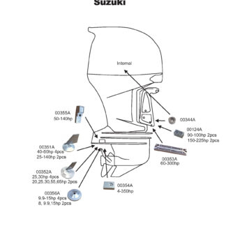 Perf Metals Anodi, Gearcase Suzuki/J/E